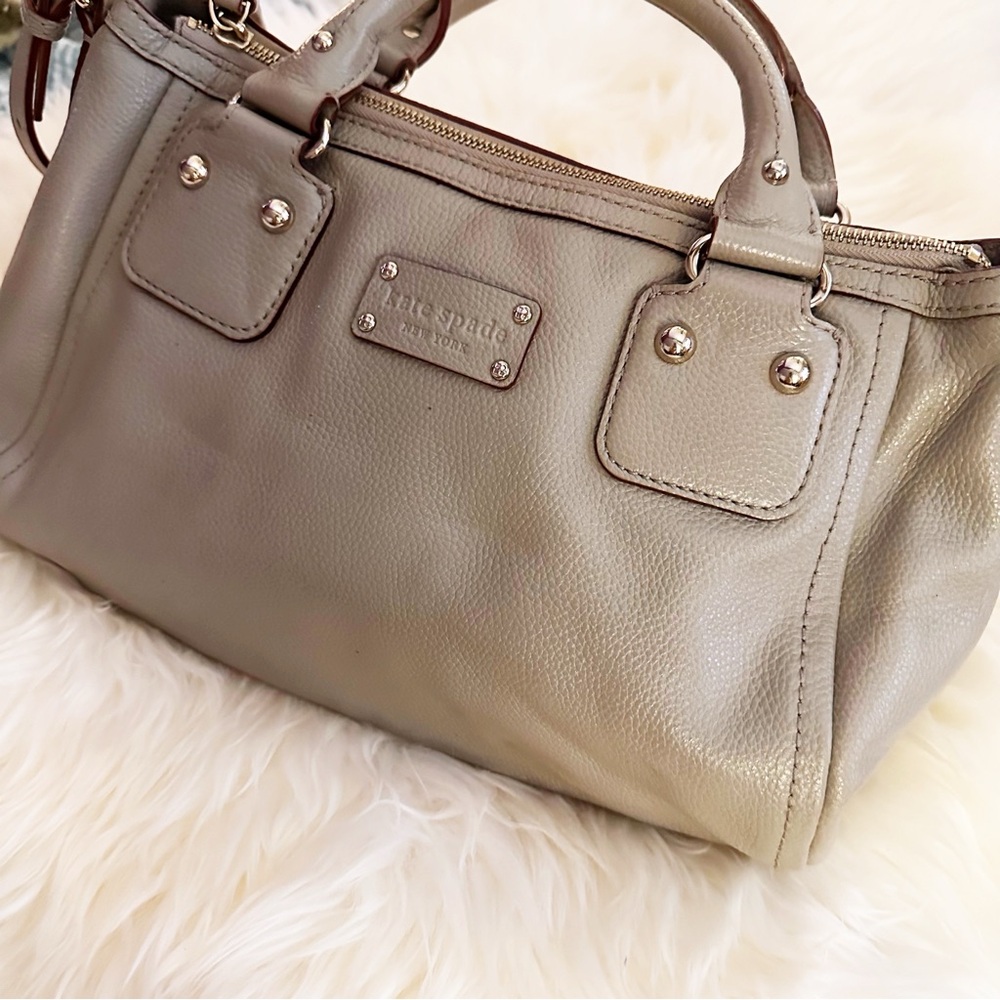 Kate Spade‎ Grey/Taupe Pebbled Leather Handbag - Picture 6 of 12